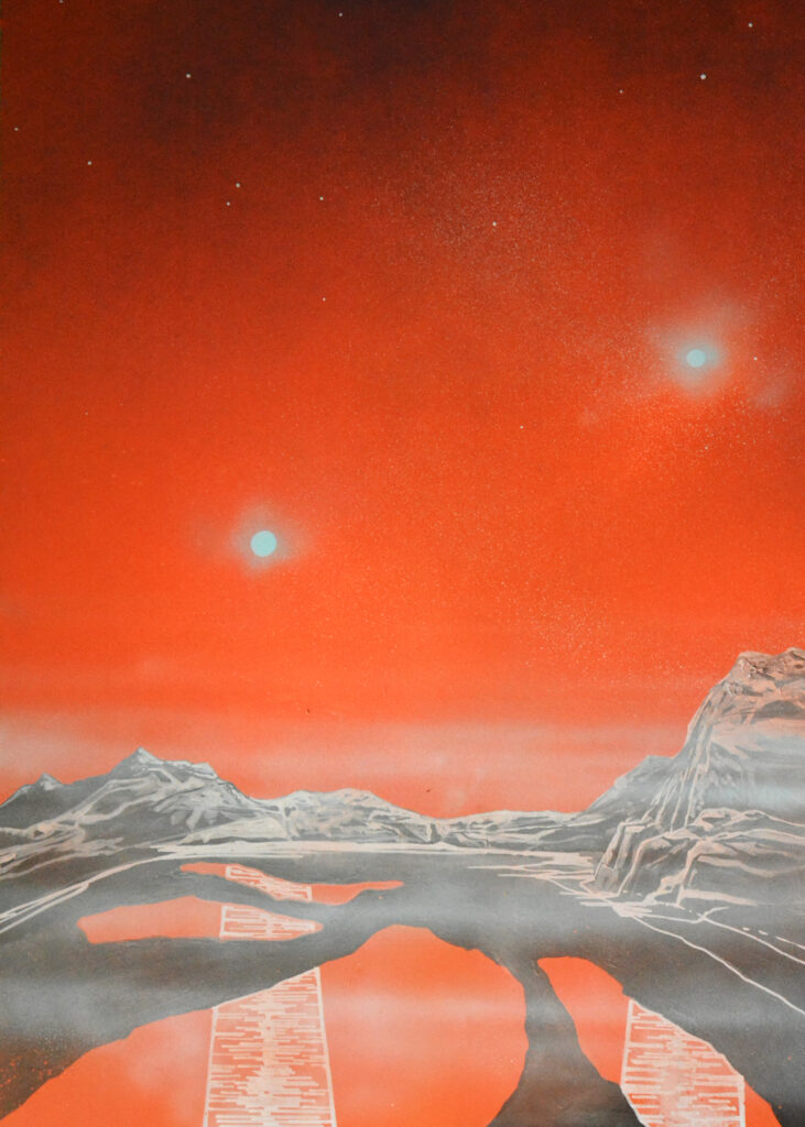 9. Binary system akrilfestmény