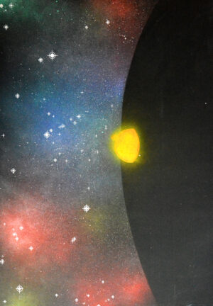 17. Kerr black hole akrilfestmény