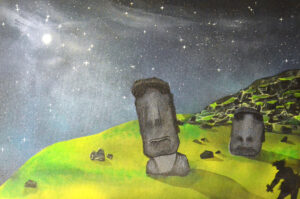 28. Rapa Nui night akrilfestmény