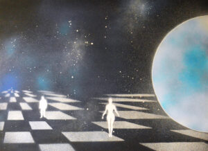 39. Különös találkozás akrilfestmény